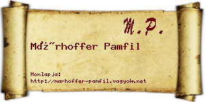 Márhoffer Pamfil névjegykártya